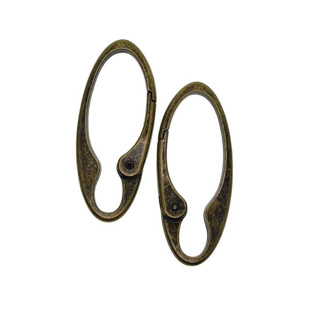 Generic six-piece bronze oval carabiner set for DIY projects.