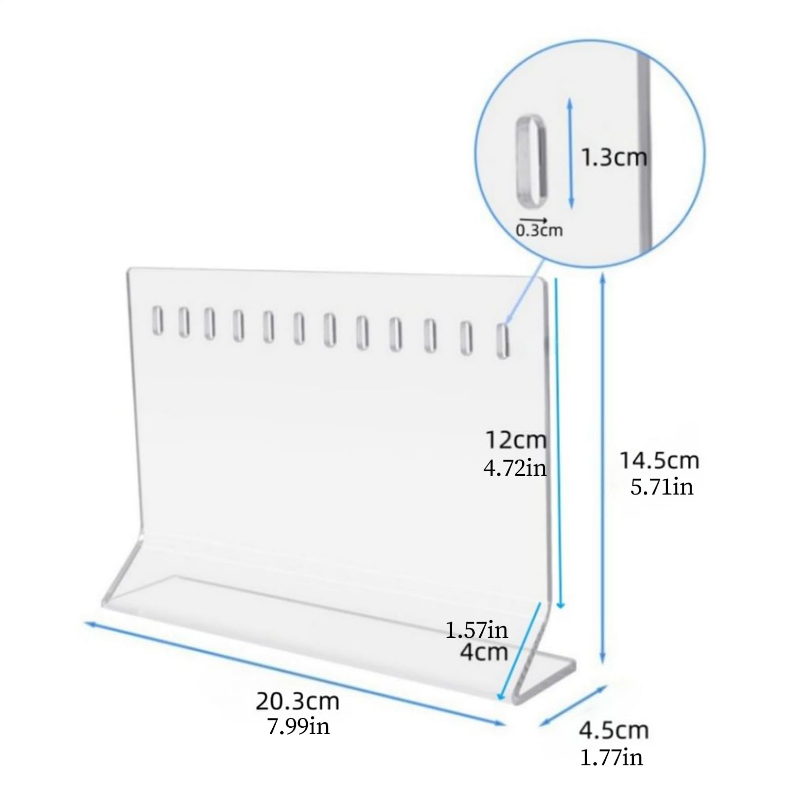 Generic sleek transparent display rack blends with decor while keeping lures visible.