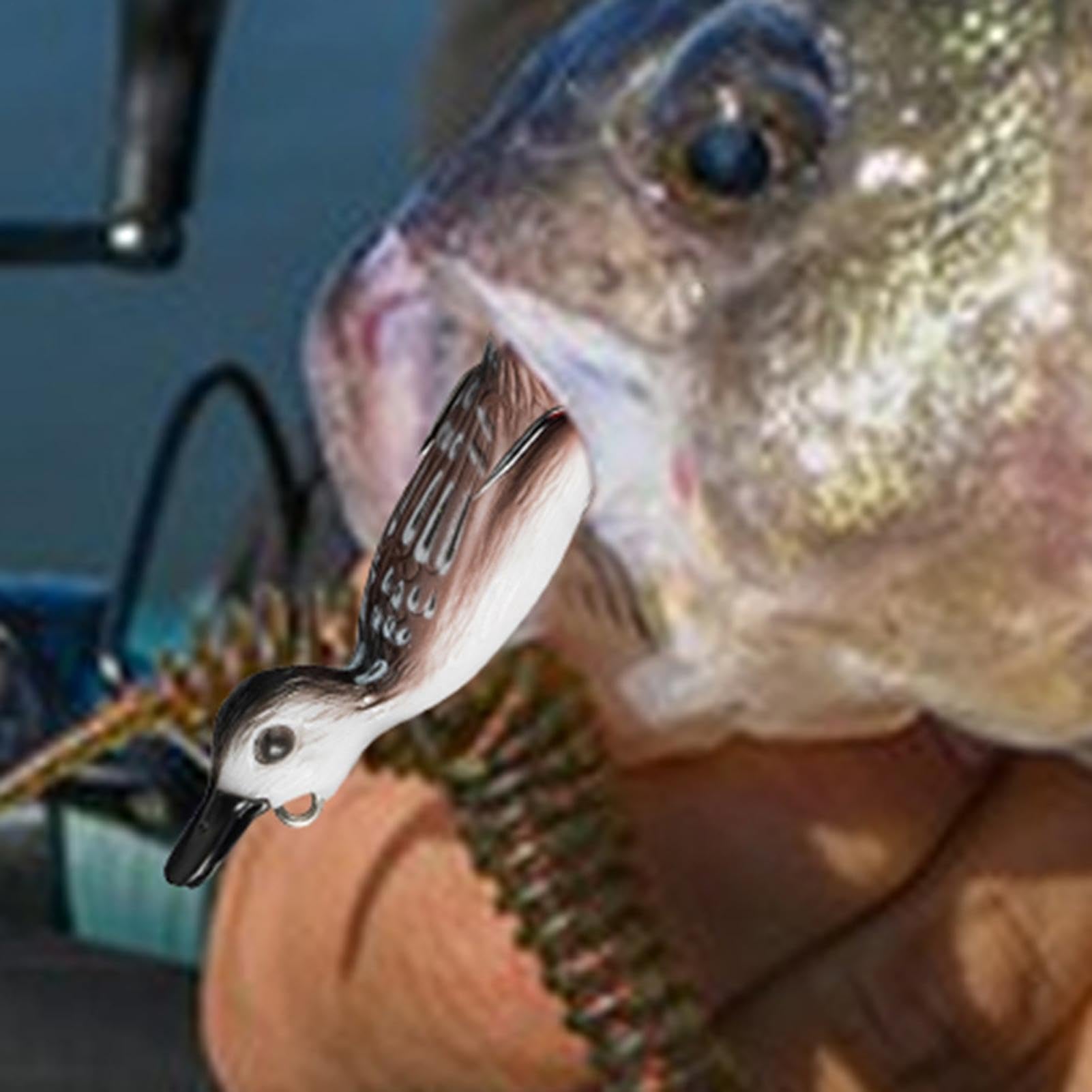 Generic Soft Duck Lure with swivel flippers delivers lifelike wobble.