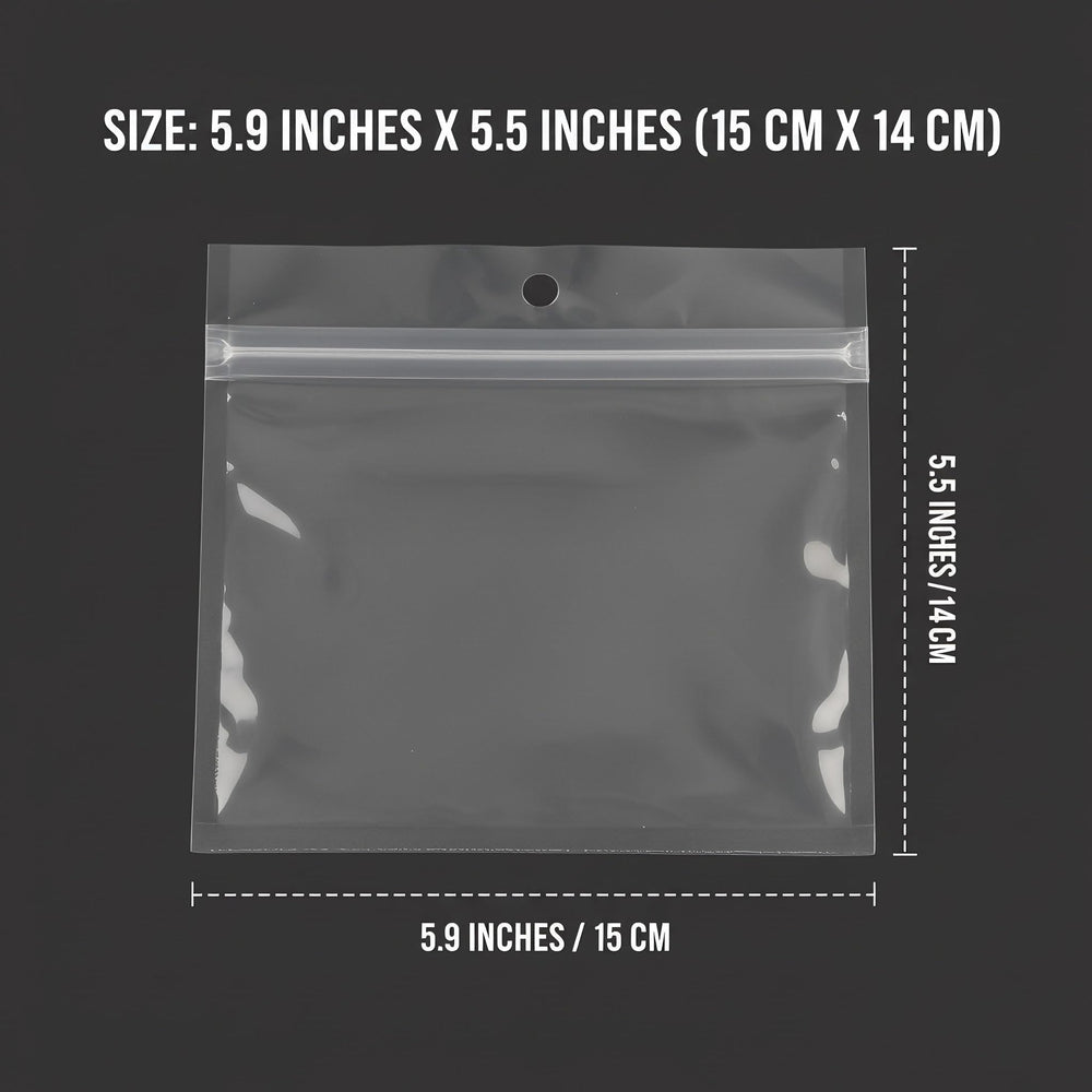 Generic soft plastic baits bags showing crystal-clear visibility and clear zipper closure.