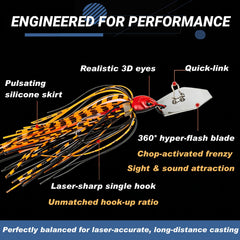 Generic Spinnerbait 1-8oz jig body delivering balanced casts and steady sinking.