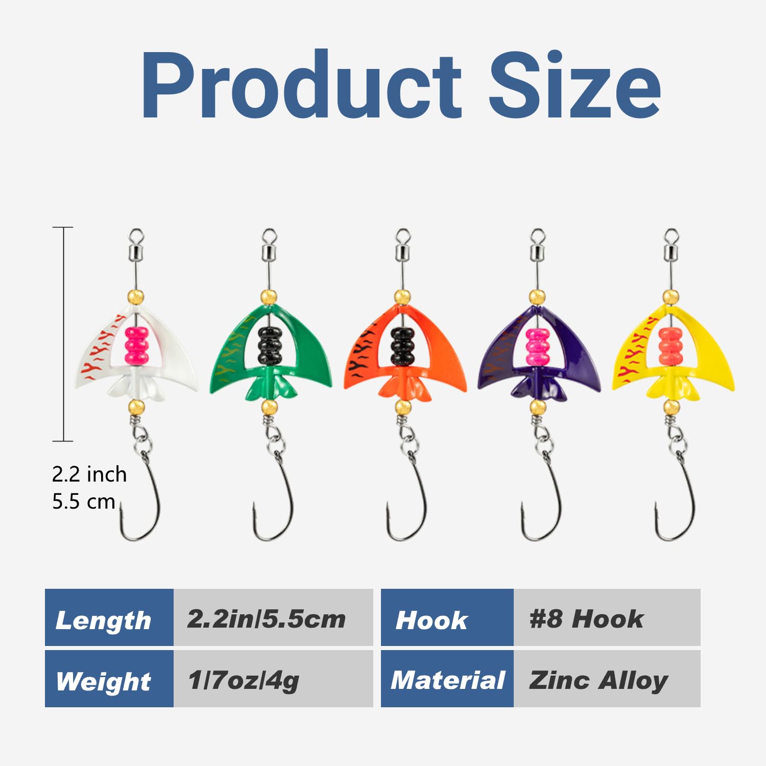 Generic Spinnerbait Bead Chain Detail highlights central flash for increased attraction.
