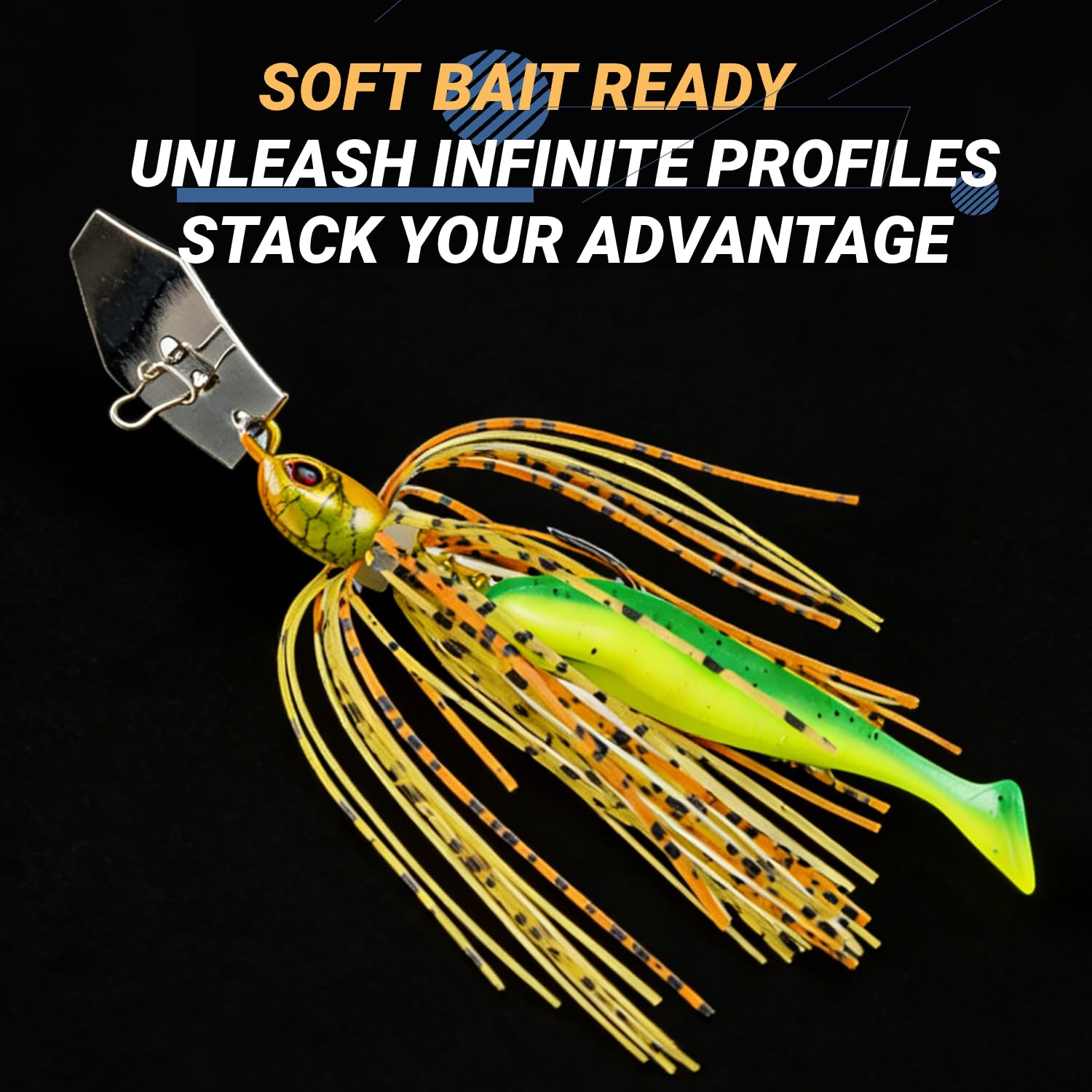 Generic Spinnerbait lifelike 3D eyes add realism to the profile.