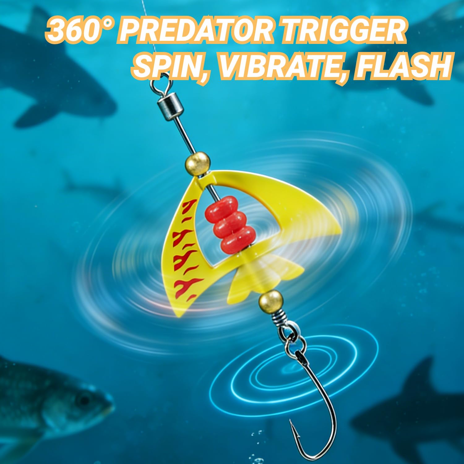 Generic Spinnerbait Rotation and Sound captures continuous vibration at any retrieve speed.
