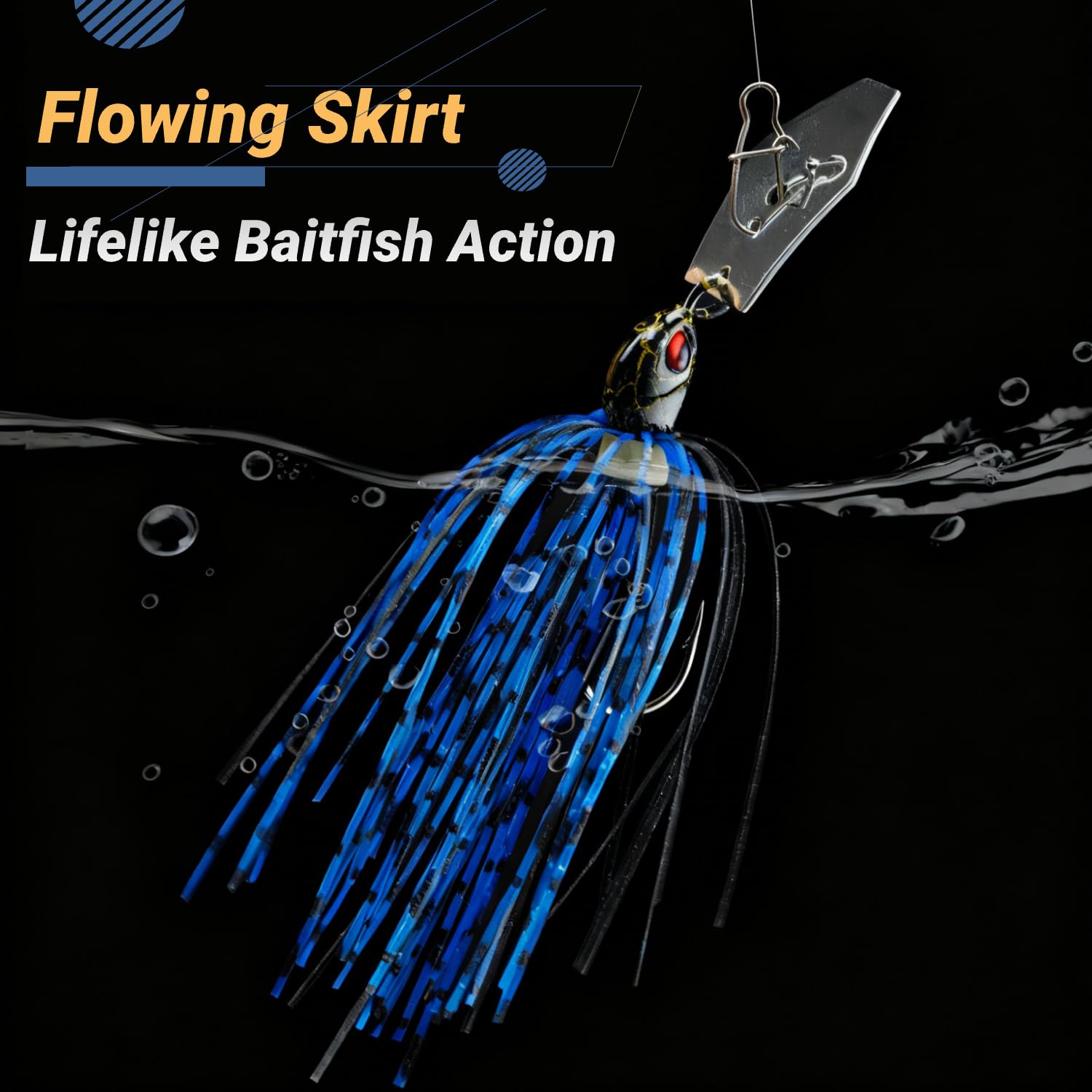 Generic Spinnerbait soft-trailer-ready jig head enables trailer customization.