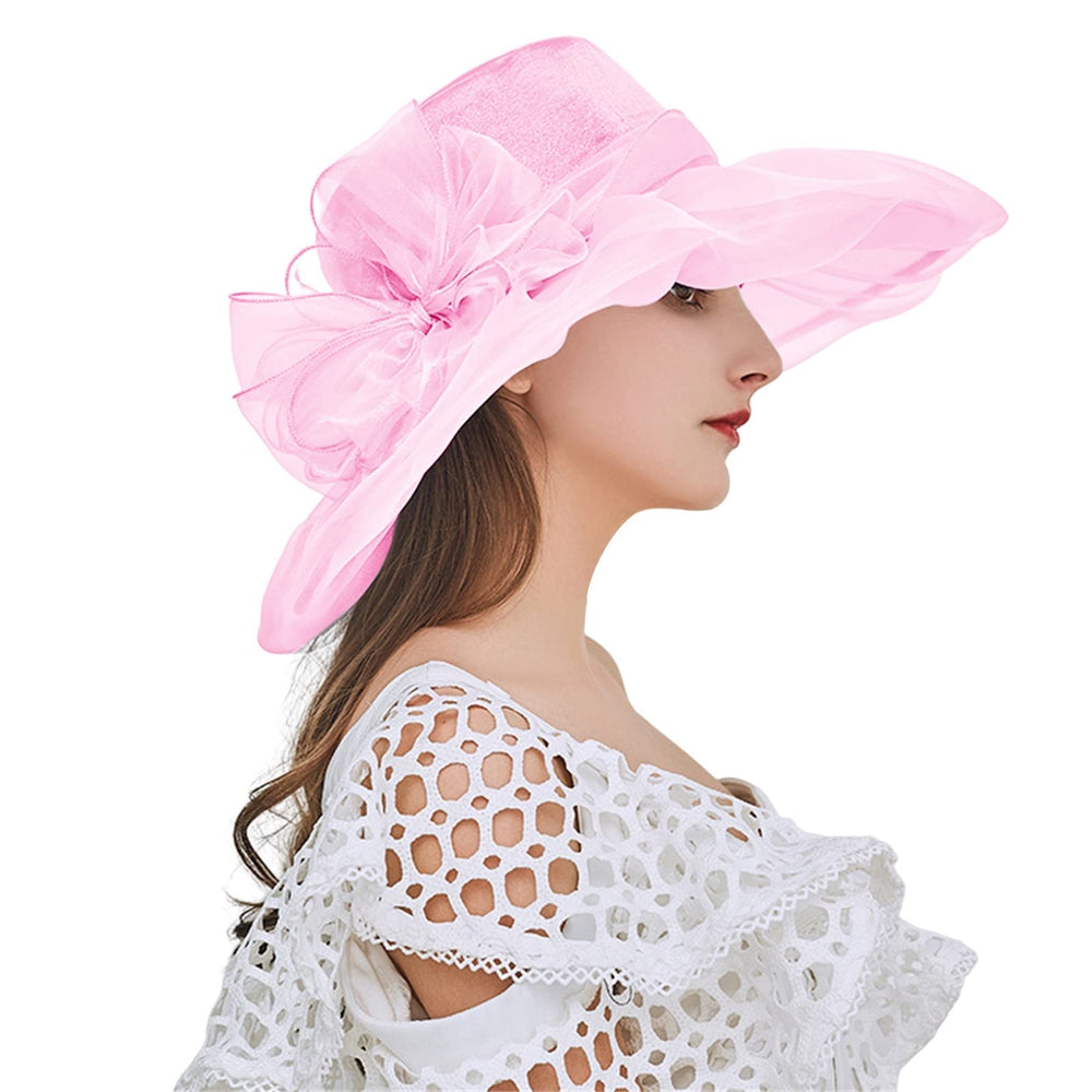 Generic Spring Summer Mesh Sunshade Hat pink embroidery for sunny days and sun protection.