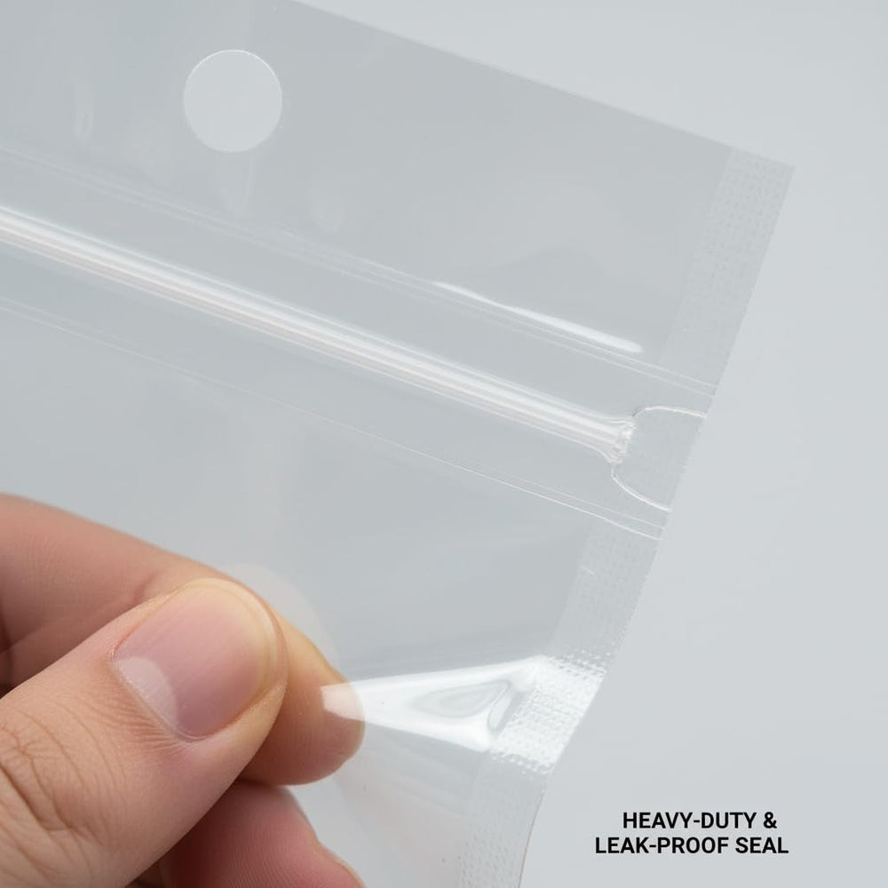 Generic clear zippered pouches organize fishing gear at home or on boat.