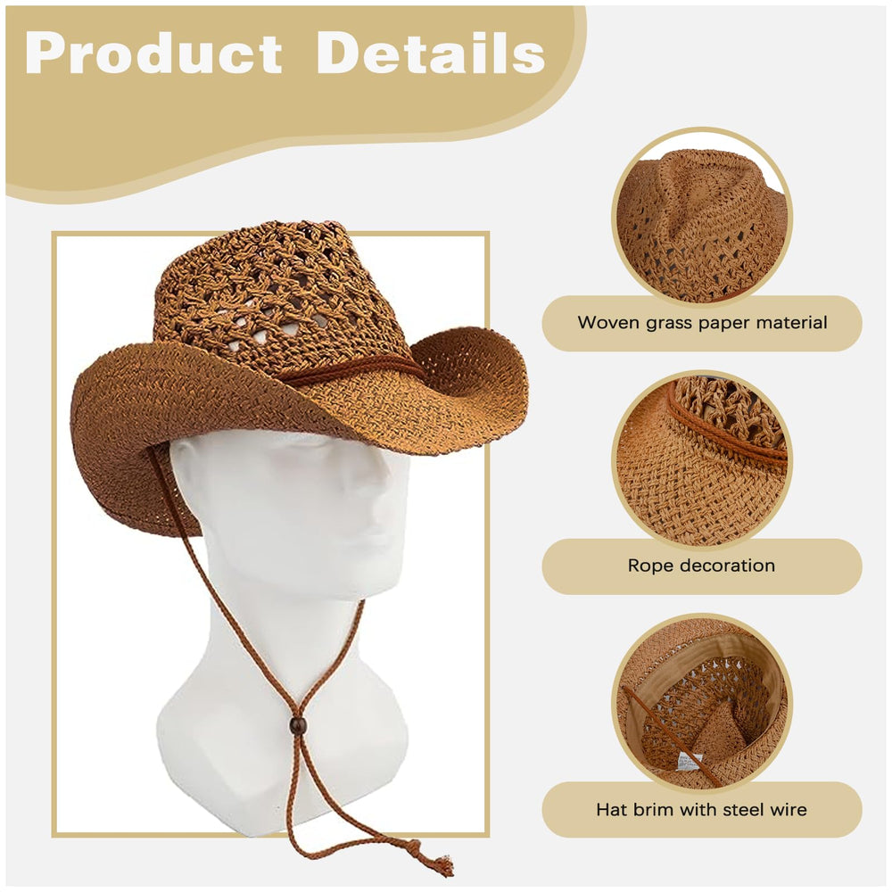 Generic straw hat folds easily for travel, keeping shape with a wire-brim.