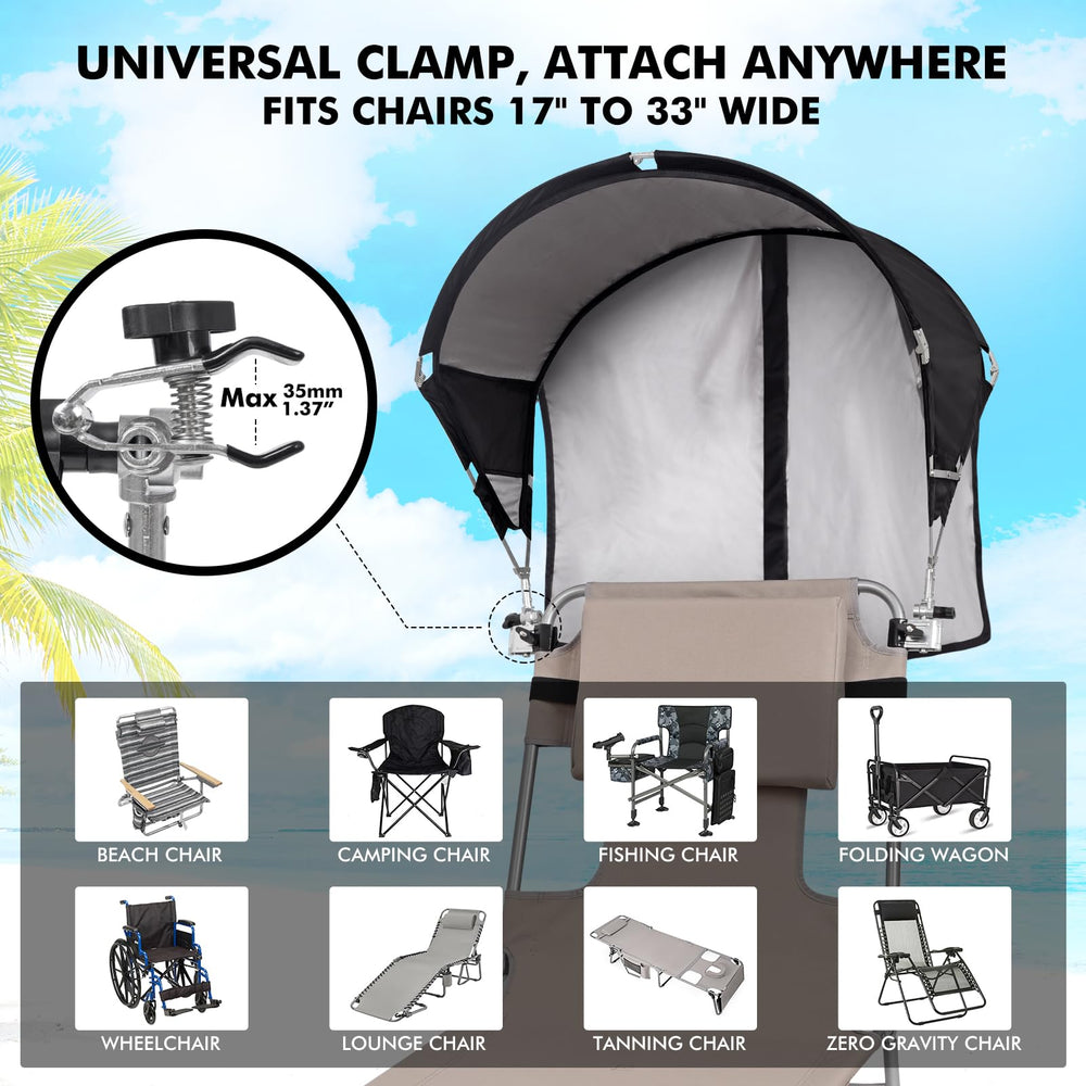Generic sun shade adjustable follows the sun to reduce glare while reading outdoors