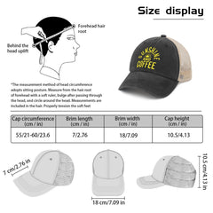 Generic Sunshine and Coffee hat sweatband closeup for moisture control