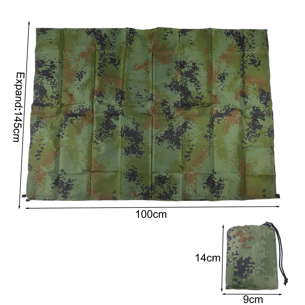 Generic Tent Tarp camouflage rain protection highlighting versatile shelter in rainy conditions.