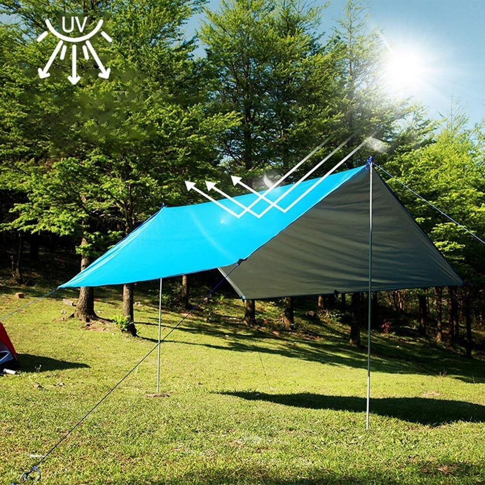 Generic Tent Tarp camouflage design blends with outdoor scenery for shade.