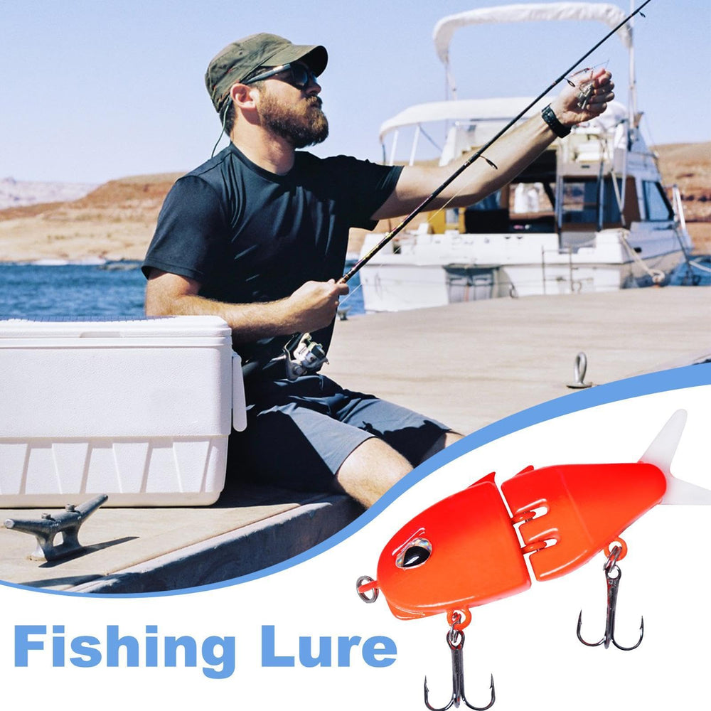 Generic Trout Lures glide bait side view highlights two-section body for natural swerving.