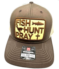 Generic Trucker Hat with Fish Hunt Pray patch for outdoor adventures and sun protection