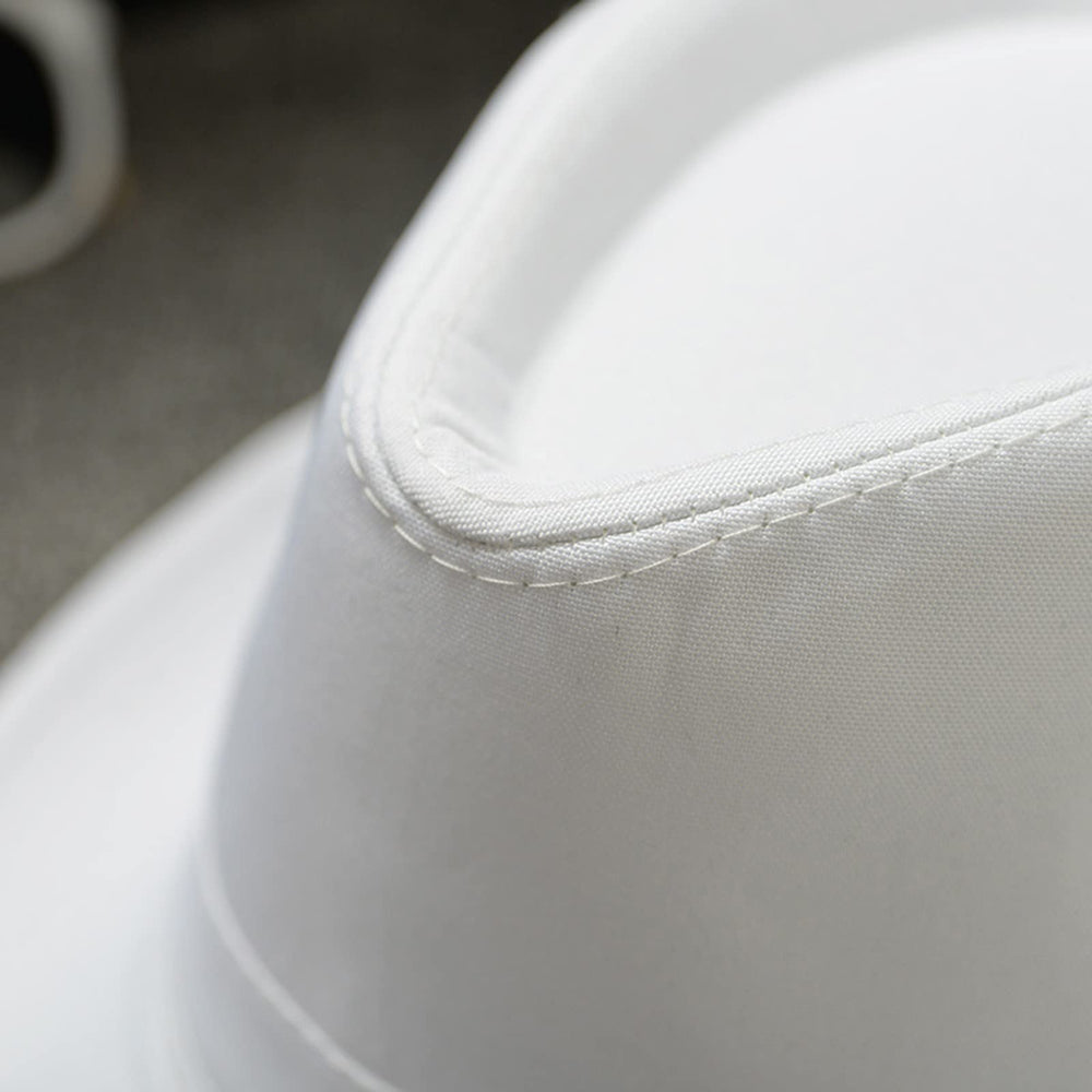 Generic two-tone fedora hat pairs with casual and formal looks