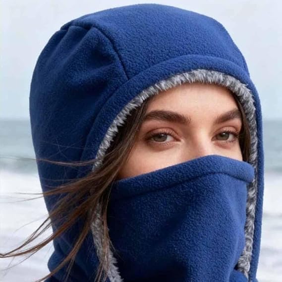 Generic unisex polyester fleece balaclava blue delivers warmth with breathability.