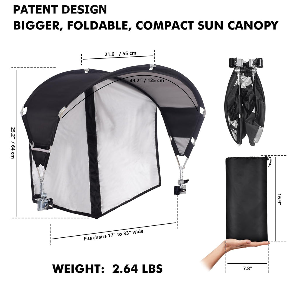 Generic UPF50+ protection sun shield blocks UV rays for comfortable outdoor lounging