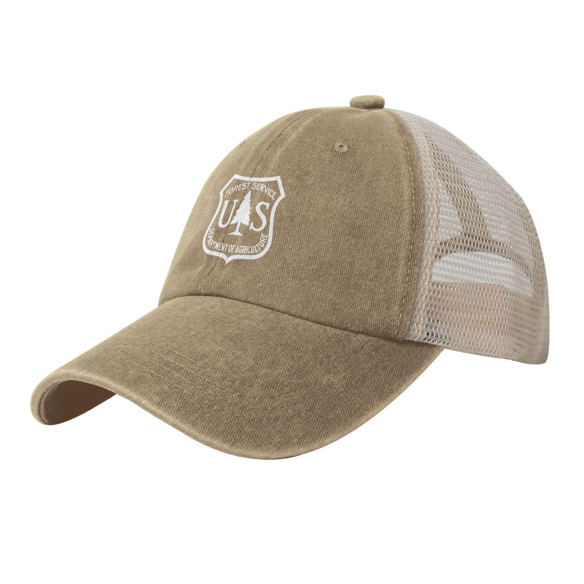Generic US Forest Service mesh hat front view offers classic style with breathable comfort.