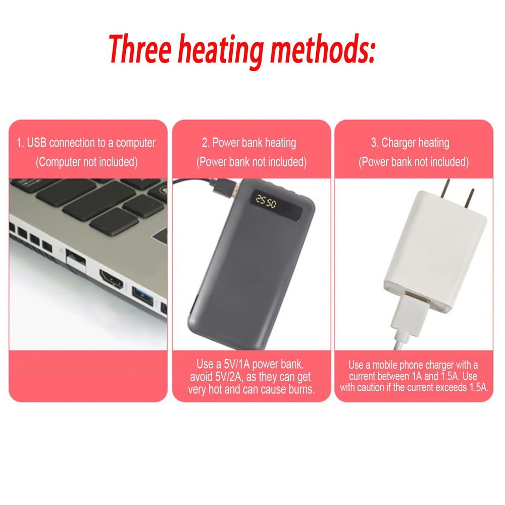 Generic USB heated gloves feature removable heating pad for easy washing