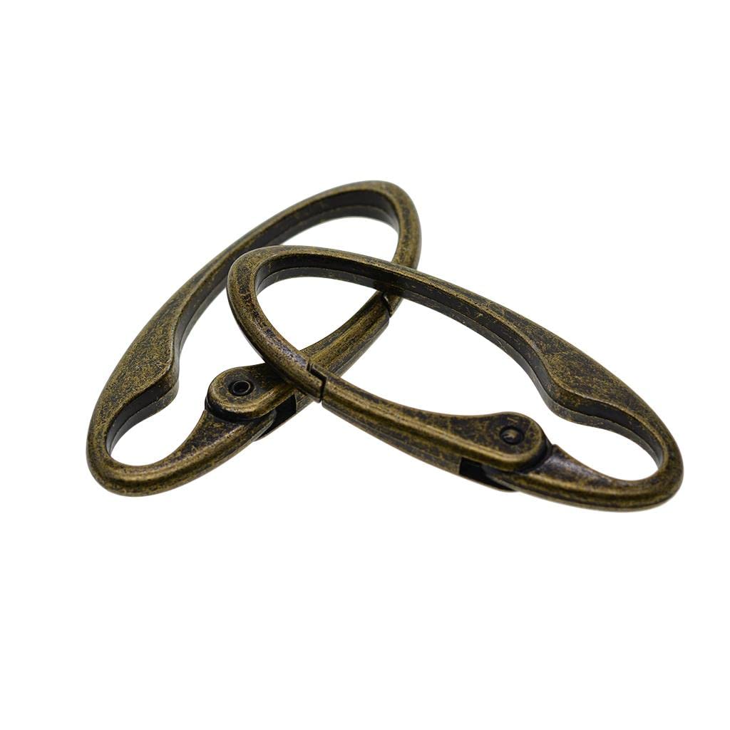 Generic handcrafted finish on vintage bronze carabiner for detail.