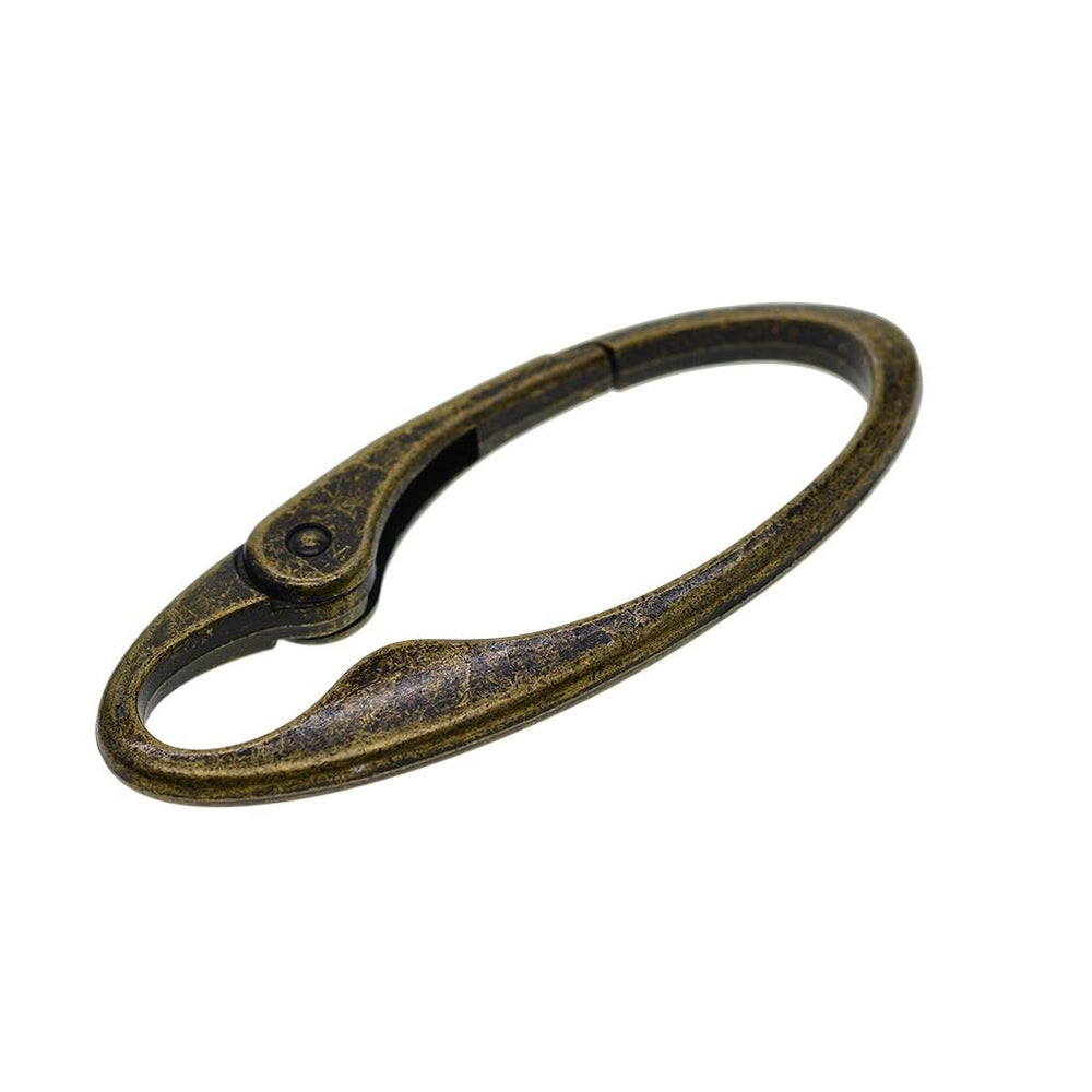 Generic vintage bronze oval carabiner with keys, secure everyday carry.