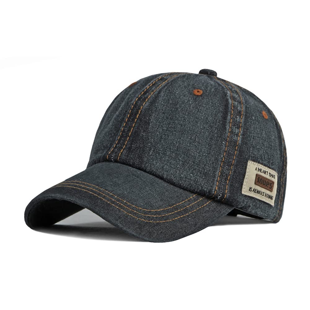 Generic Vintage Distressed Jean Hat in light acid wash denim for casual daily wear.