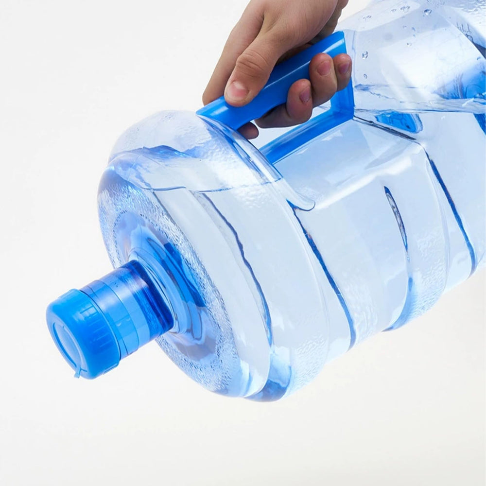 Generic water canteen with handle, designed for secure transport during hiking and picnics.