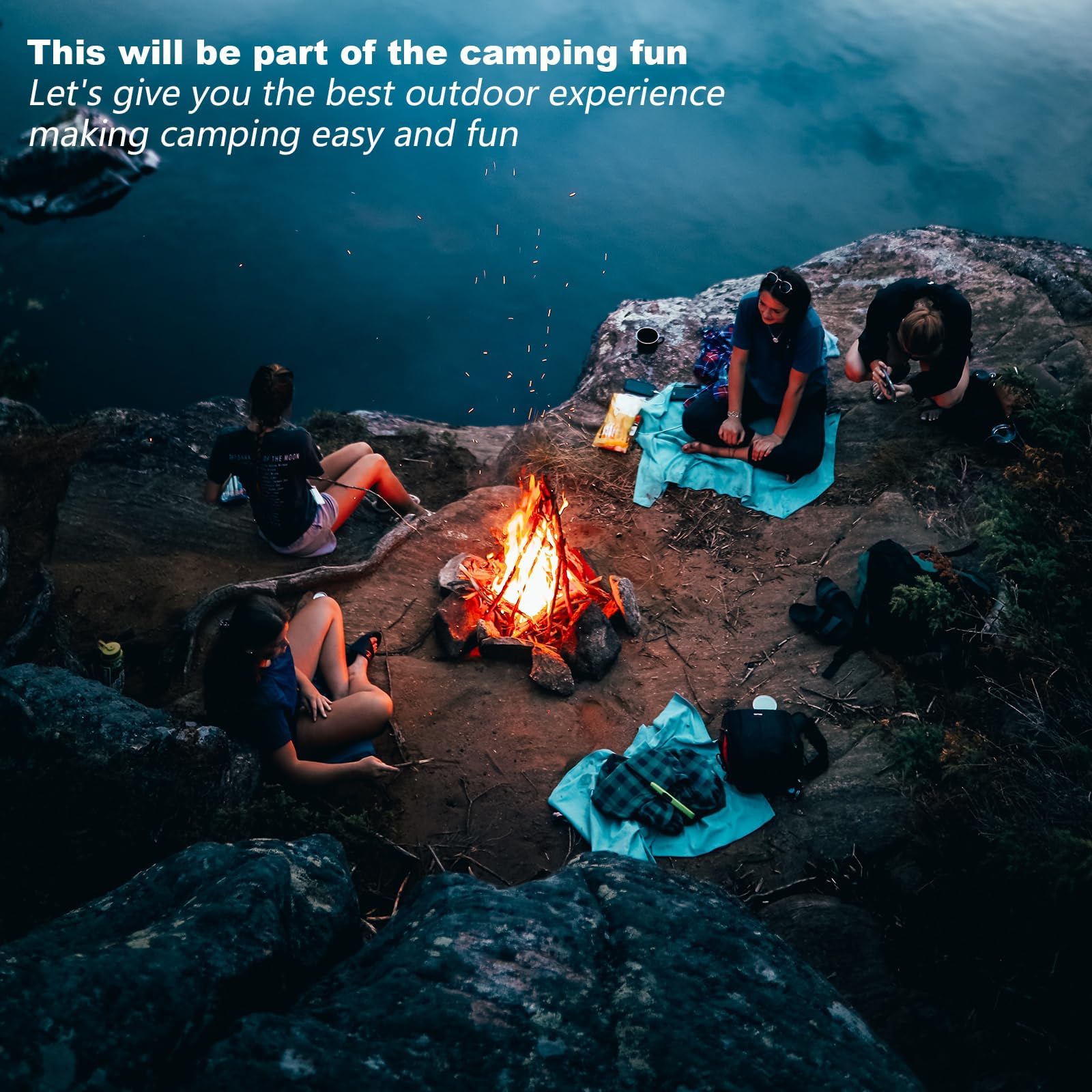 Generic waterproof case keeps campfire accessories organized and portable.