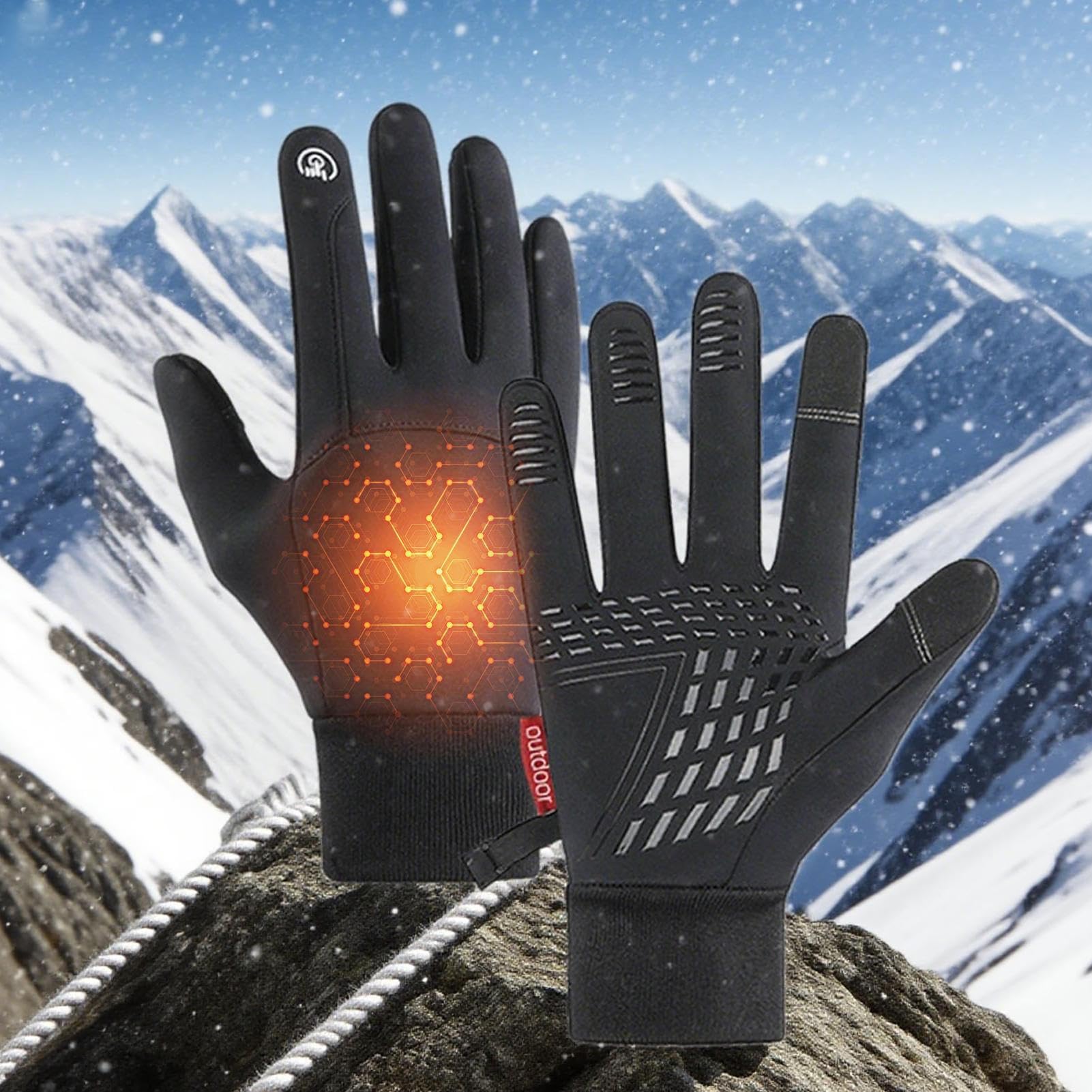 Generic Heated Mitts sealed seams demonstrate windproof and waterproof protection