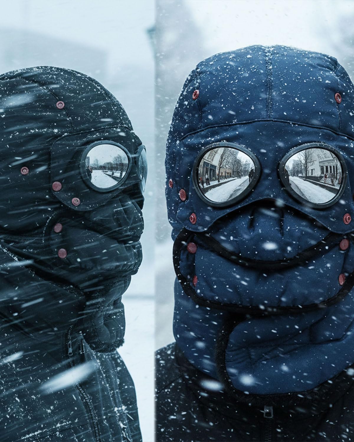Generic Winter Thermal Hat with Face Mask Detachable highlights versatile protection for cold commutes.