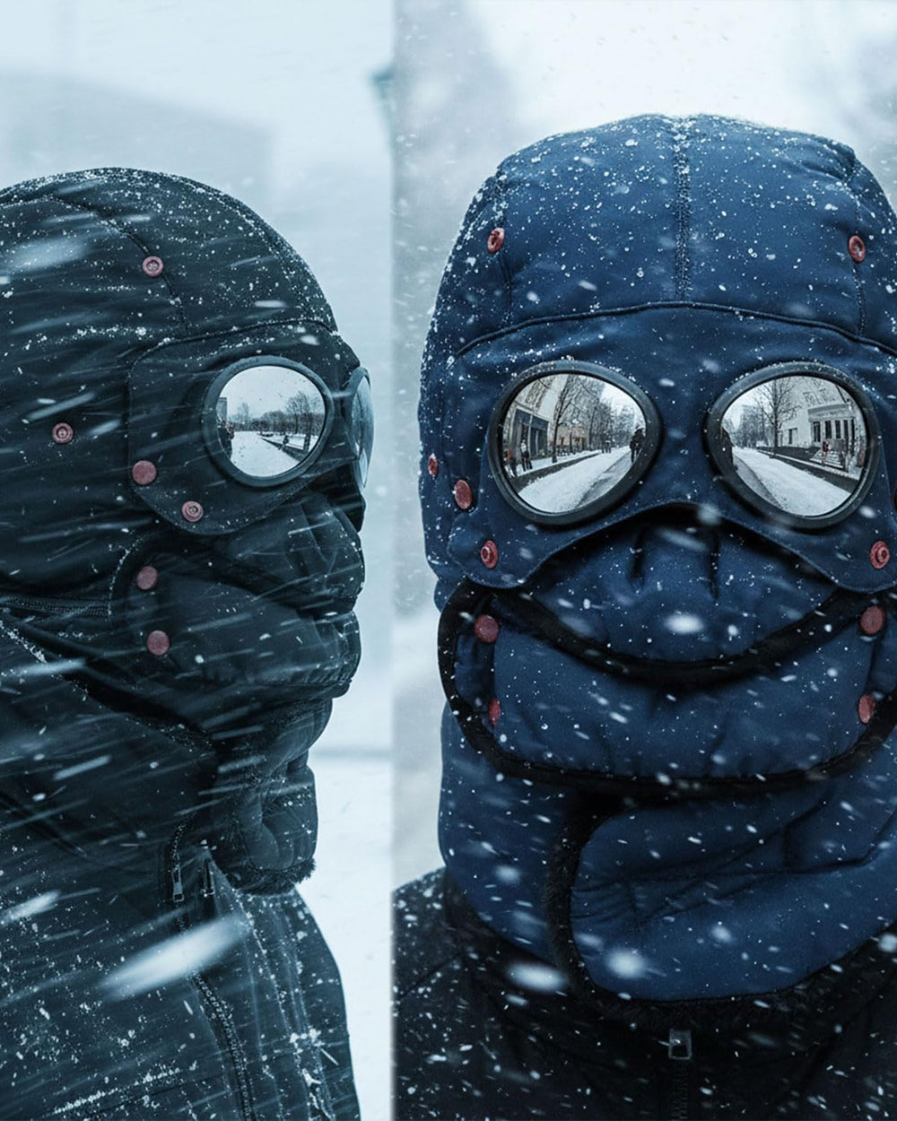 Generic Winter Thermal Hat with Face Mask Detachable highlights versatile protection for cold commutes.