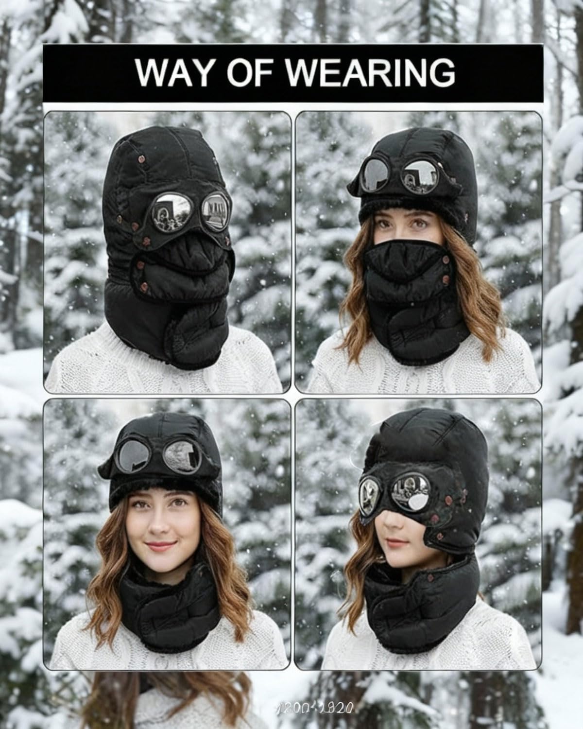 Generic Winter Thermal Hat Windproof Design demonstrates durable protection against gusty winds.