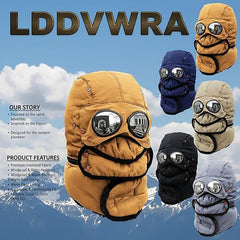 Generic hat with earflaps demonstrates extra warmth for cold days