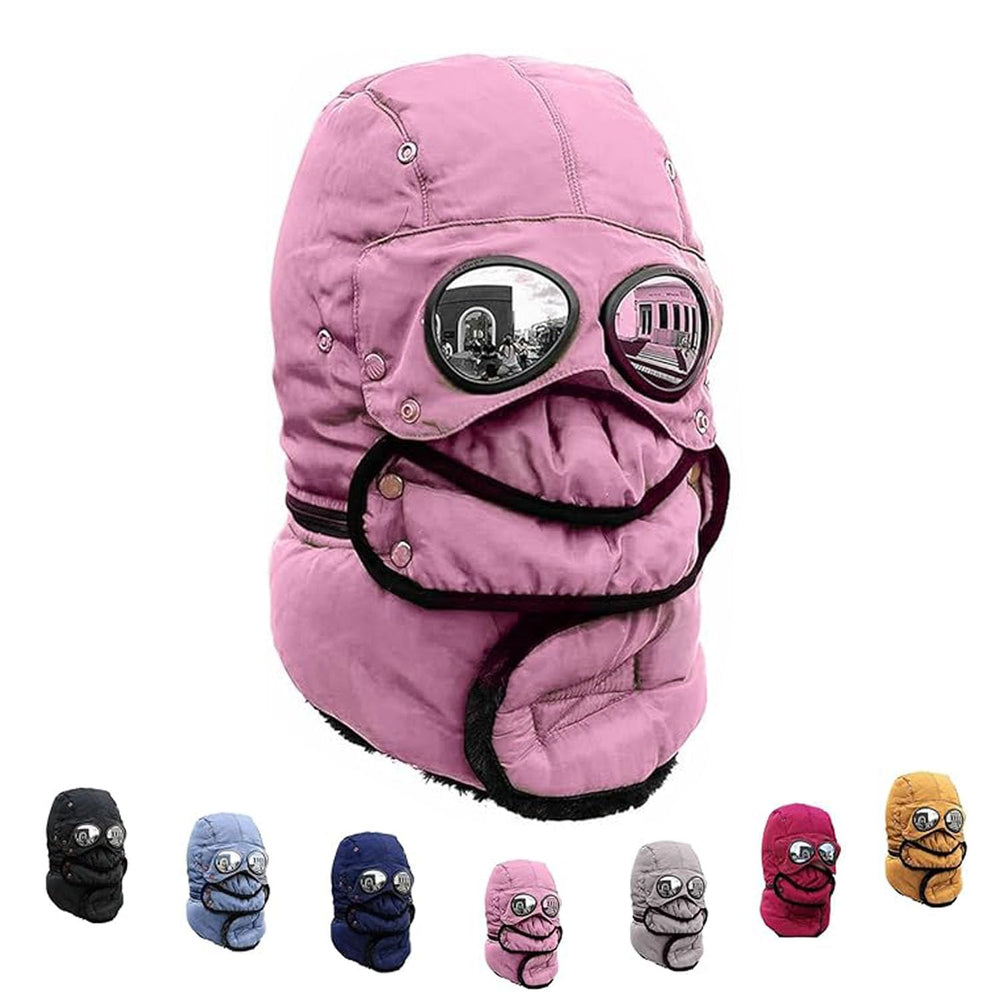 Generic Winter Thermal Hat with Glasses front view for all-day warmth and coverage.