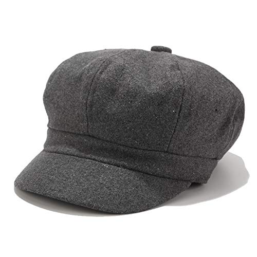 Generic women's cabbie cap in dark gray provides versatile chic for casual and dressy looks.