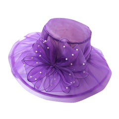 Generic Women's Derby Hat with wide brim in purple for sun protection during outdoor events.