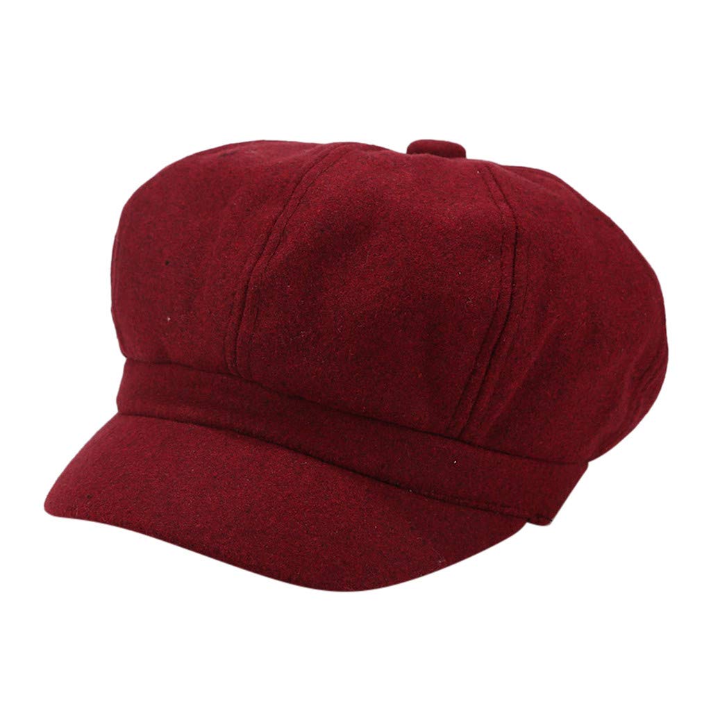 Generic cabbie cap in red from the side showcases vintage charm and daily wear.