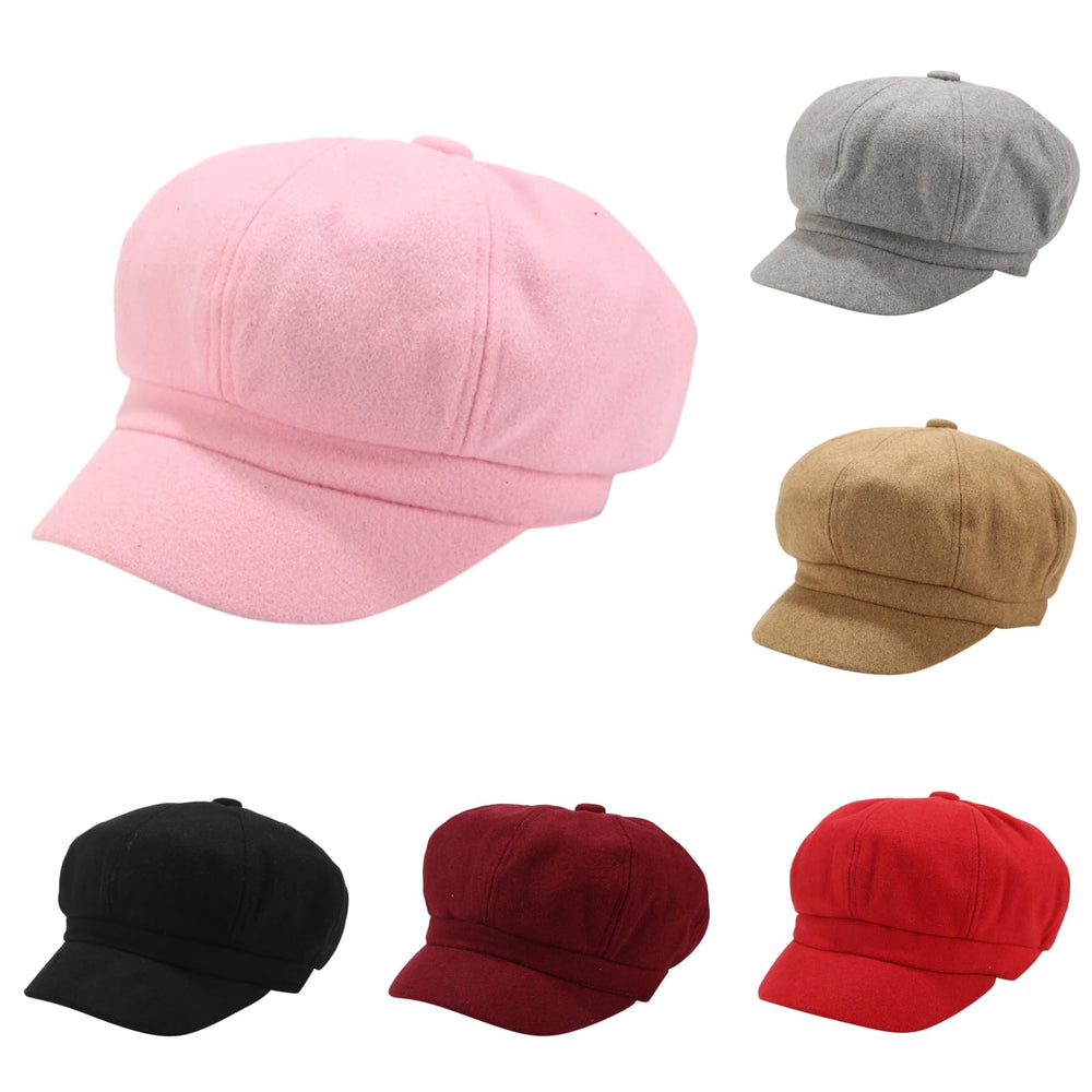Generic Women's Newsboy Hat Watermelon Red with visor, ideal for casual daily wear and sun protection