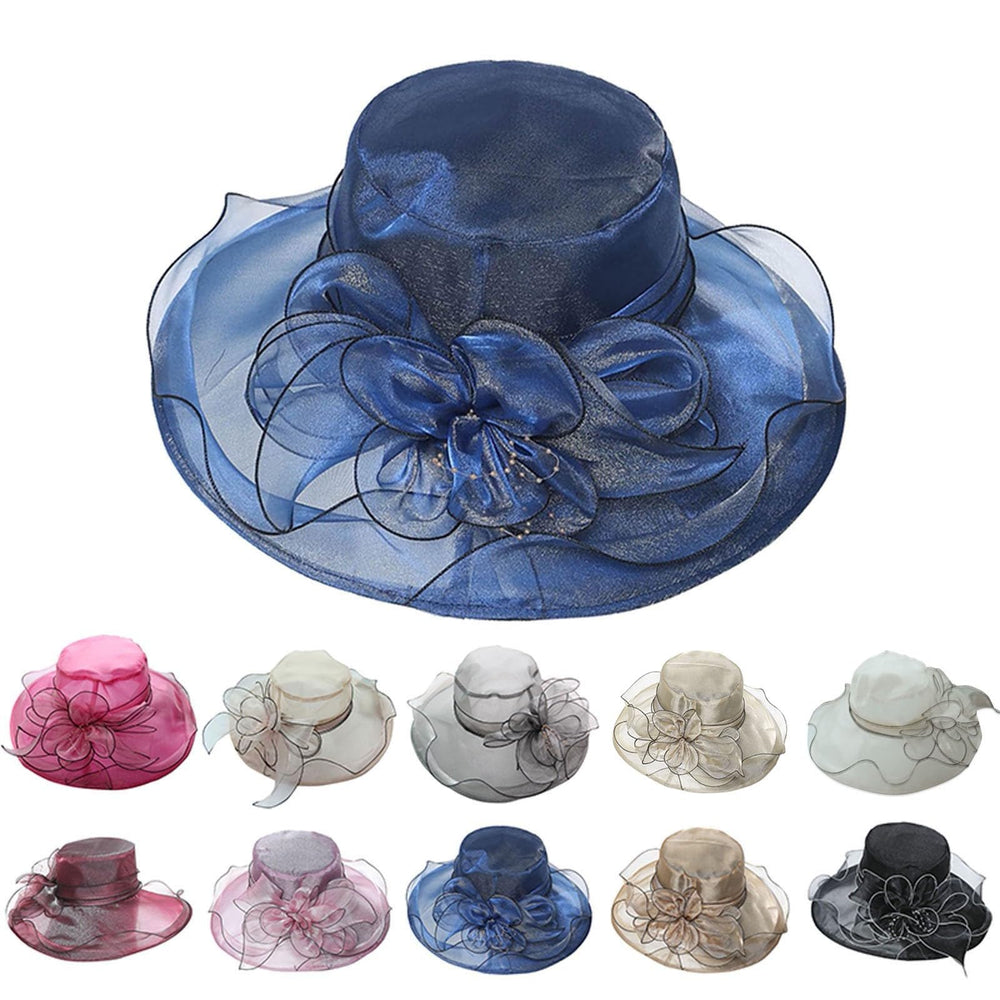 Generic Women's Organza Kentucky Derby hat fascinator in beige for church and wedding events.