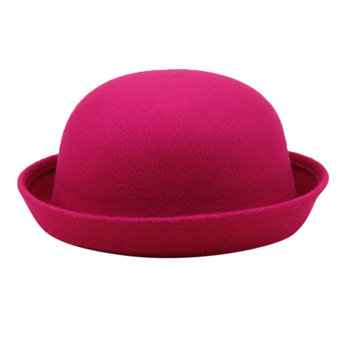Generic Women's Roll-Up Brim Fedora worn by model demonstrating portable shade.