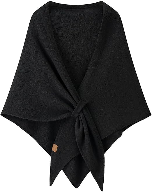 Generic Women's Solid Color Scarf in black draped for elegant warmth and versatile wear