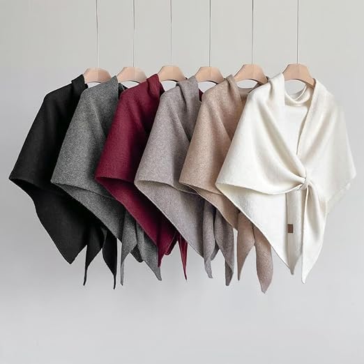 Generic Women's Solid Color Scarf brown worn over shoulder for everyday style