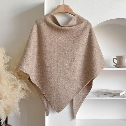 Generic Women's Solid Color Scarf camel soft texture for cozy warmth