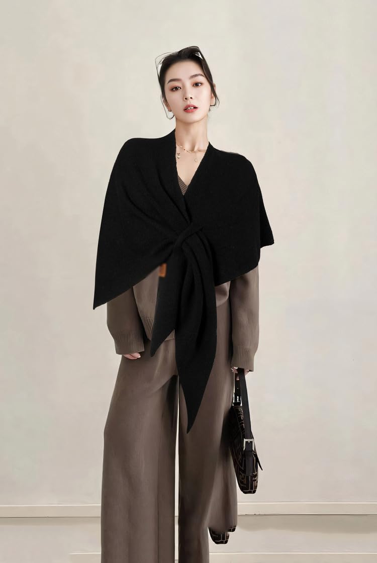 Generic Women's Solid Color Scarf dark gray elegant drape