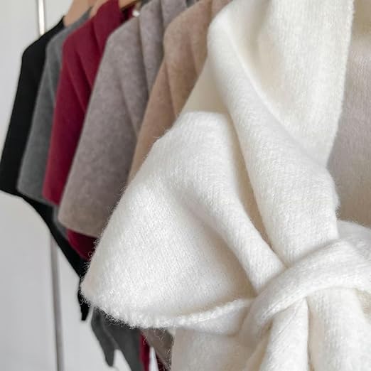 Generic Women's Solid Color Scarf white sleek look for versatile outfits