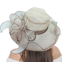 Generic Wide-brimmed Derby hat provides shade for outdoor events.