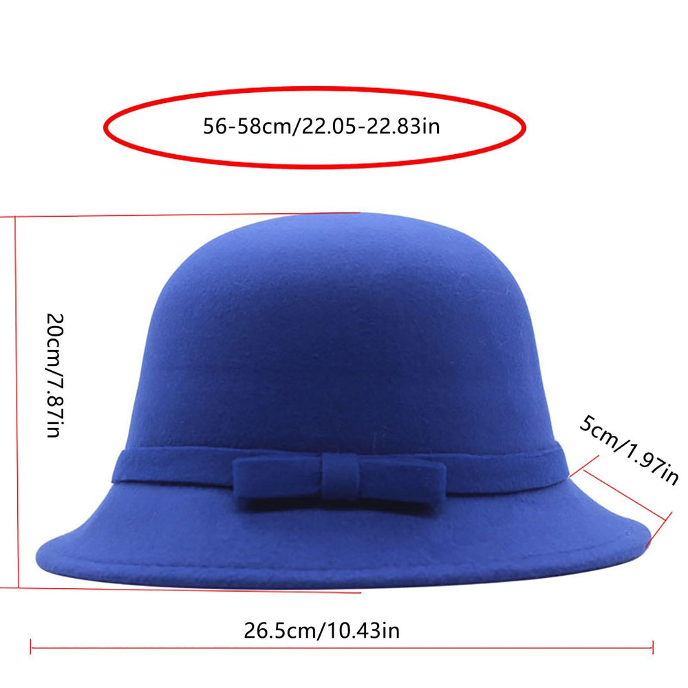 Generic women's black bowler hat for fall and winter outfits.