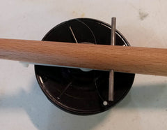 Generic 29-inch rod with varnished wood handle and orange tip for visibility.