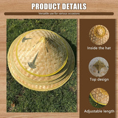 Generic woven cone hat lightweight design for travel and casual outdoor wear.