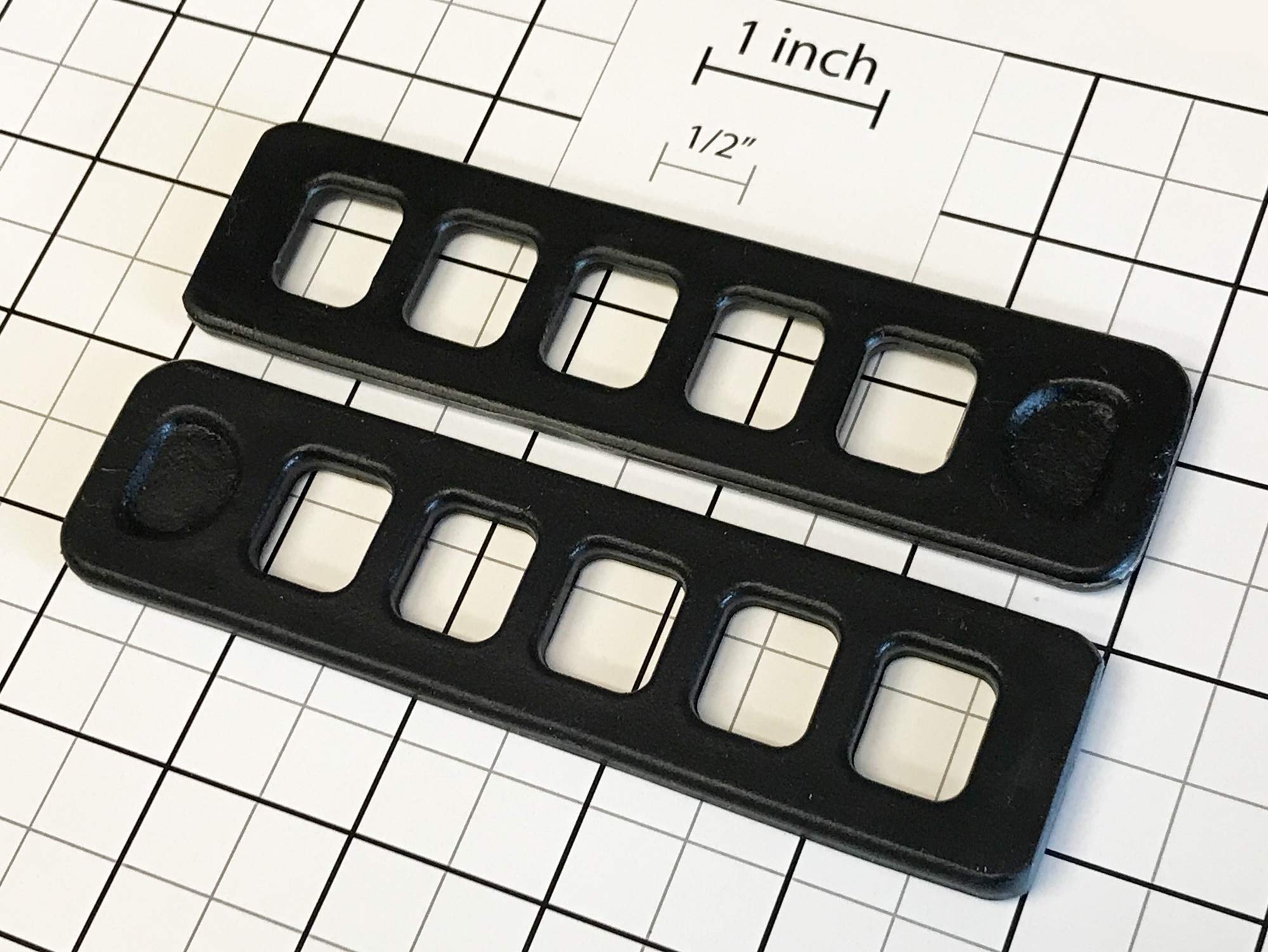 Generic Xpress 970 style bike rack straps, closeup, highlighting five-hole design for versatile fit.